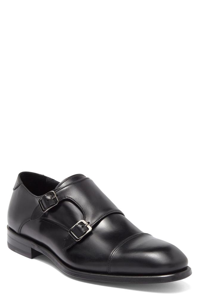 ANTONIO MAURIZI Leather Cap Toe Monk Shoe