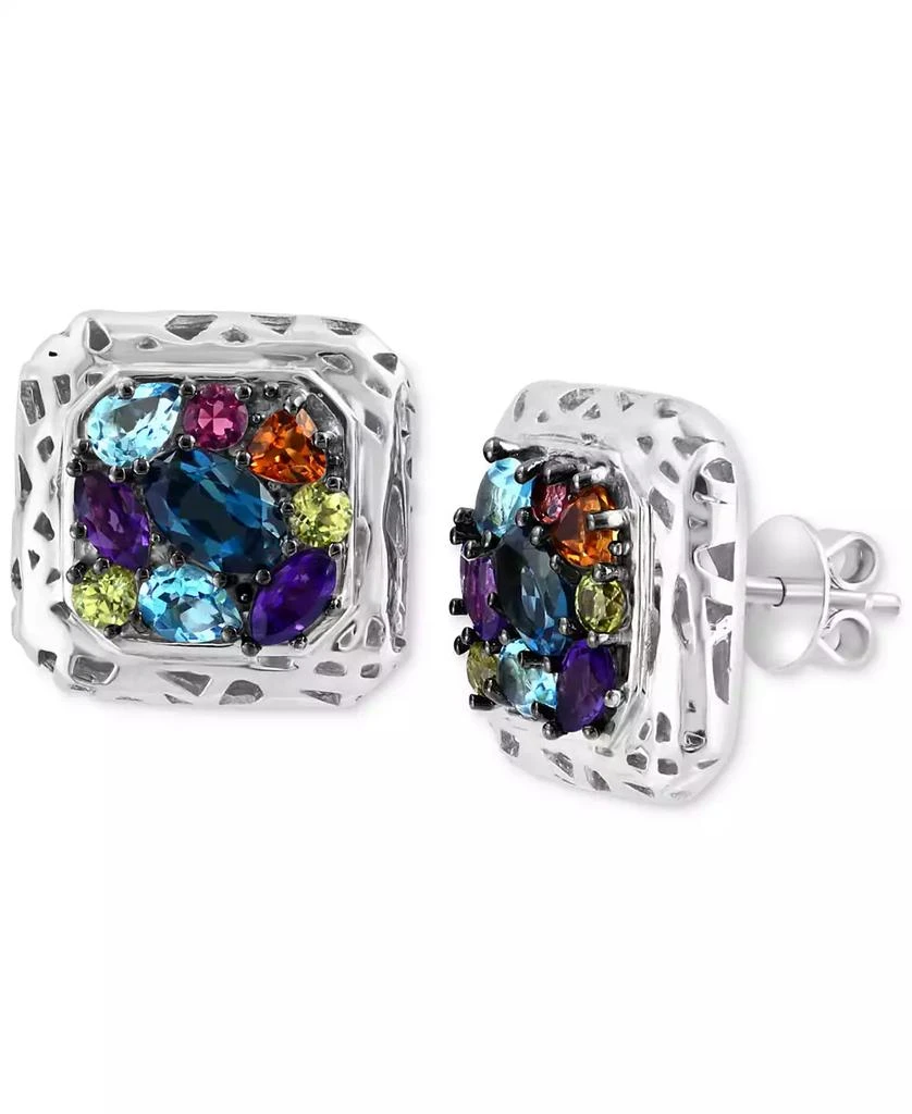 Effy EFFY® Multi-Gemstone Cluster Stud Earrings (2-1/2 ct. t.w.) in Sterling Silver