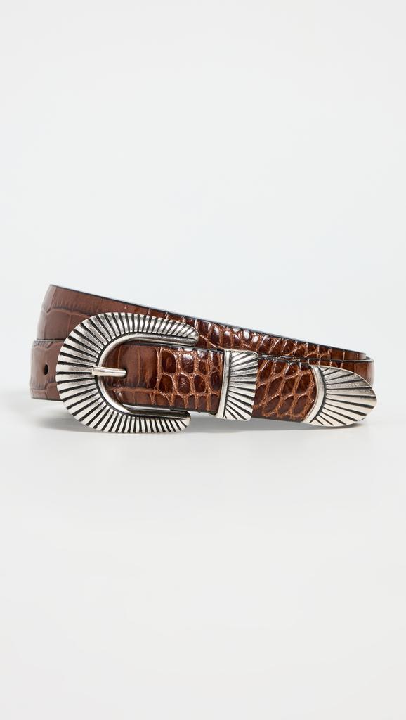 Andersons Narrow Western Mock Croc Belt