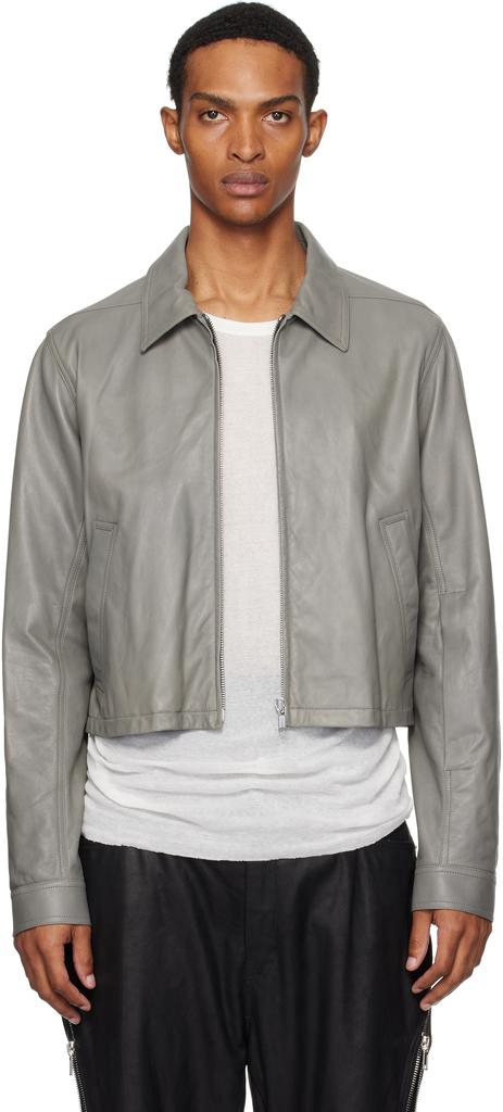 Khaki Porterville Alice Strobe Leather Jacket – On Sale Now