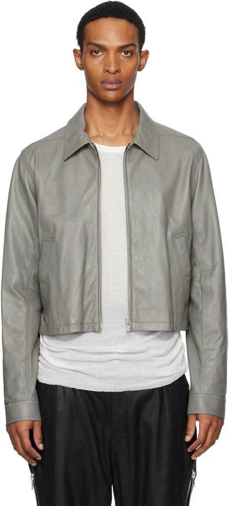 Gray Concordians Alice Brad Leather Jacket
