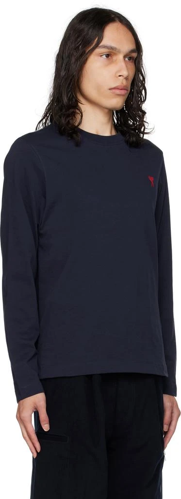 AMI Paris Navy Ami De Cœur Long Sleeve T-Shirt 2