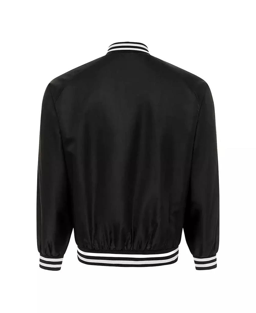 Sportiqe Men
s and Women
s Black New York Liberty Rock Roll Collection Ringo Satin Raglan Full-Snap Bomber Jacket 3