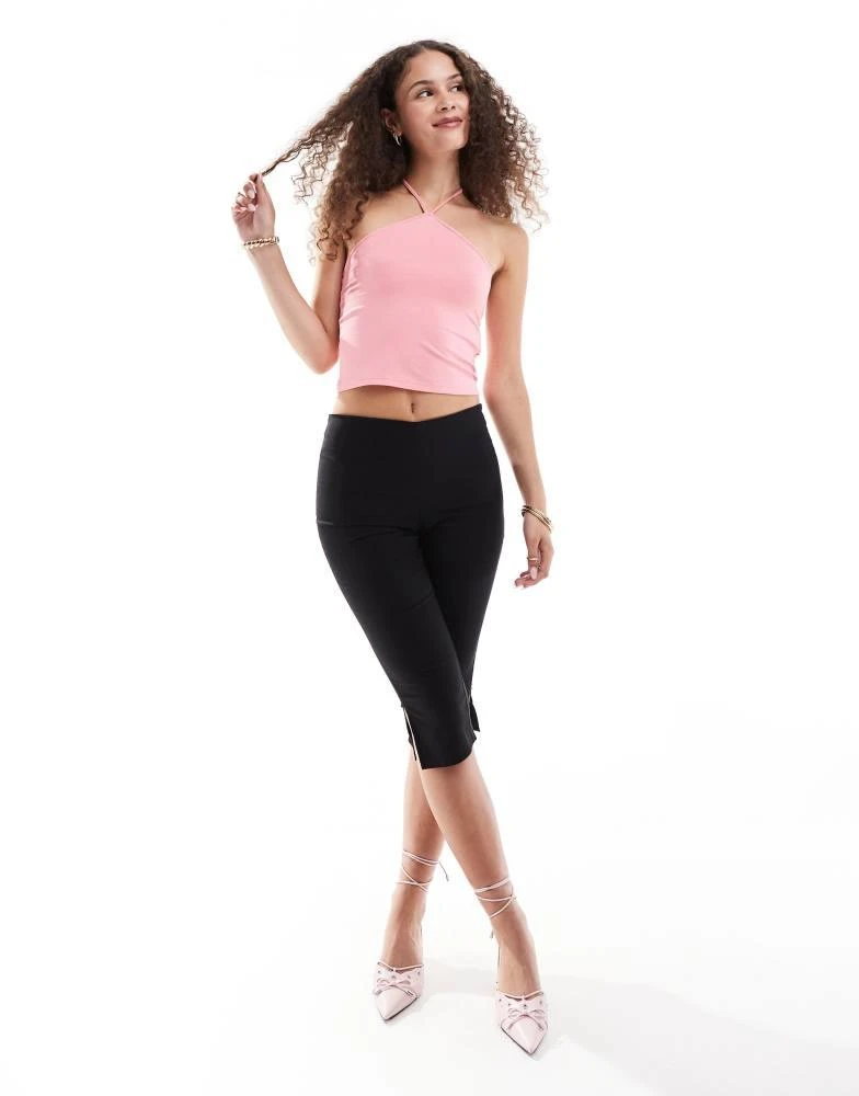 Motel Motel layti classic halter top in bright pink 4