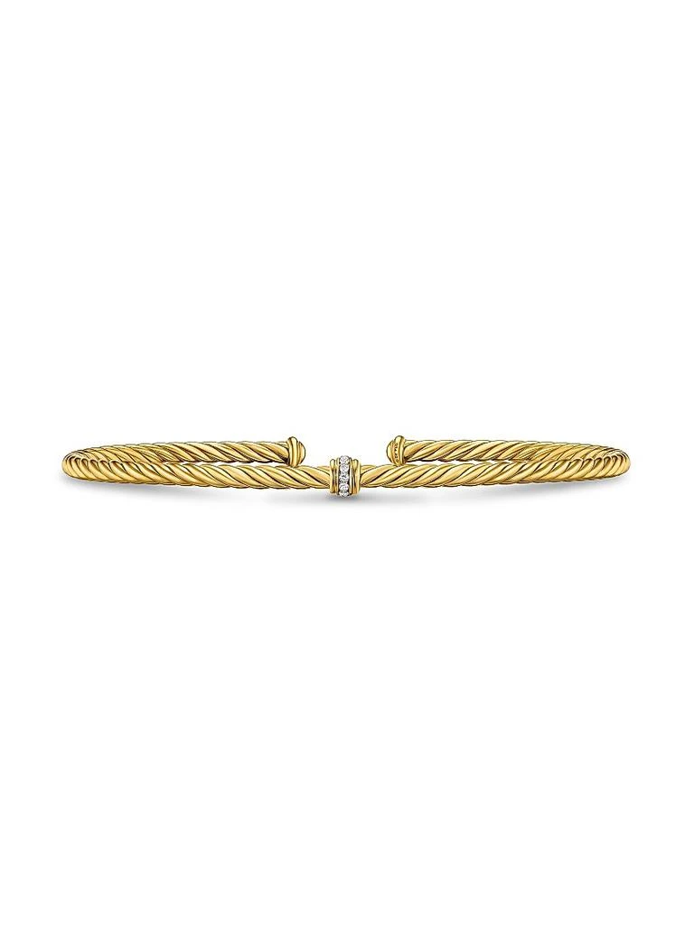 David Yurman Micro Cablespira Flex Center Station Bracelet in 18K Yellow Gold, 2.6MM