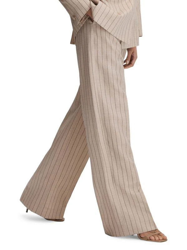 REISS Odette Pinstriped Wide-Leg Pants 4