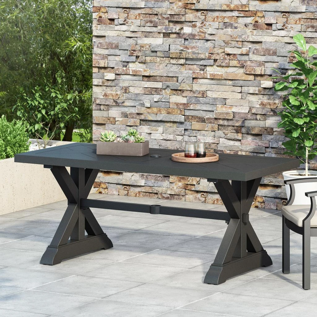 Streamdale Furniture Streamdale Outdoor Dining Table, Antique Matte Black 5