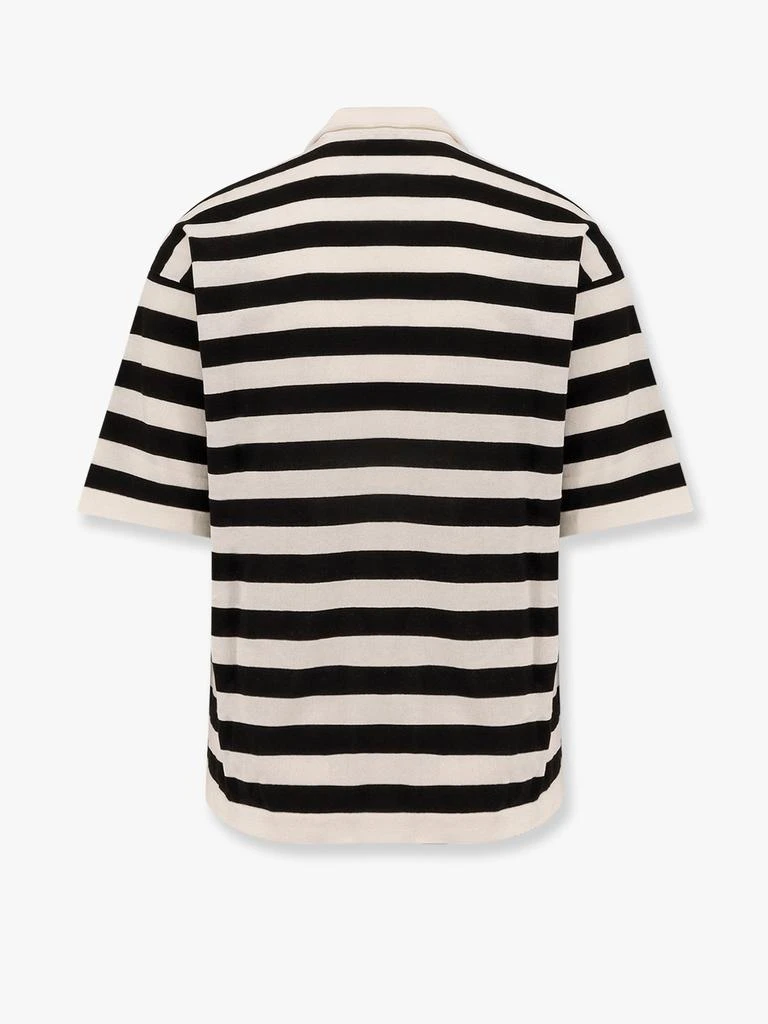 ALPHA STUDIO Striped cotton crepe polo shirt 2