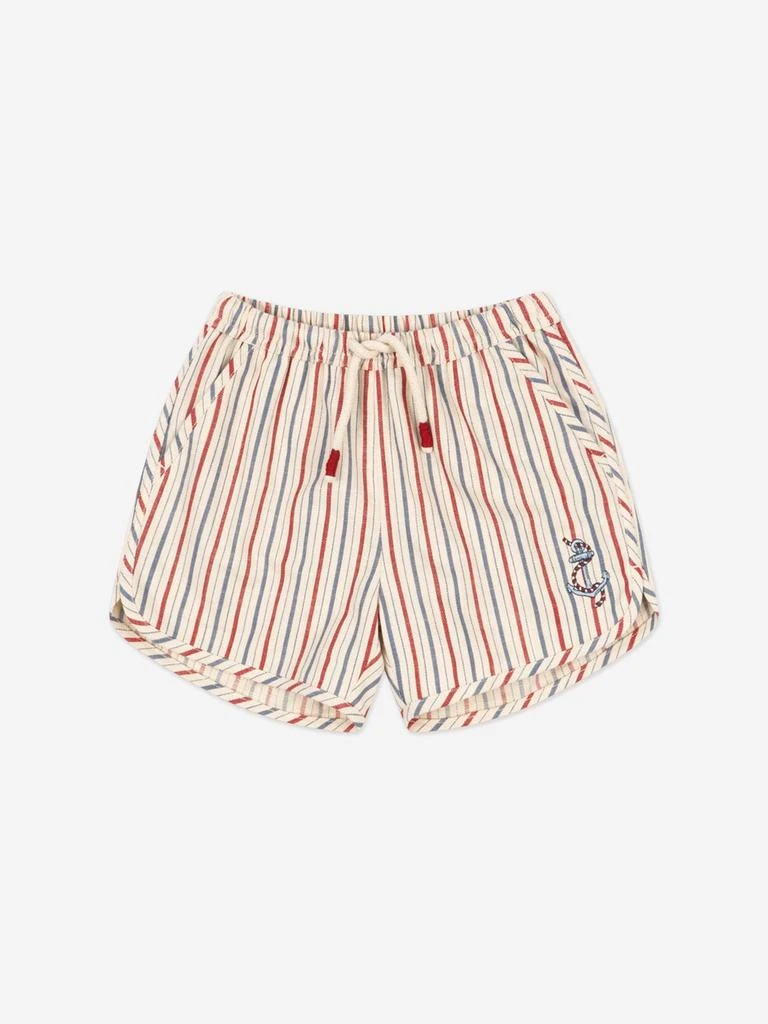 Konges Slojd Boys Marlon Striped Shorts in Ivory 1