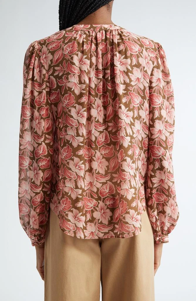 VERONICA BEARD Ashlynn Floral Print Silk Shirt 3