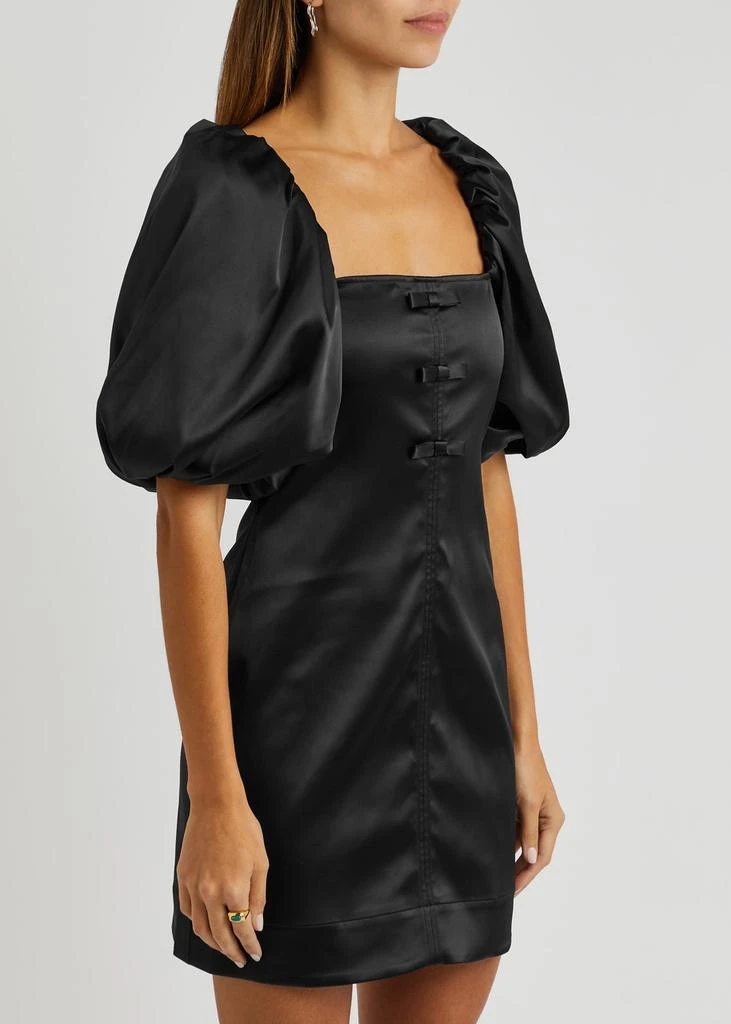 Ganni Bow-embellished satin mini dress 2