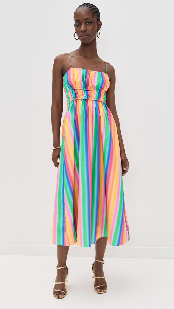 English Factory Rainbow Stripe Sleeveless Maxi Dress