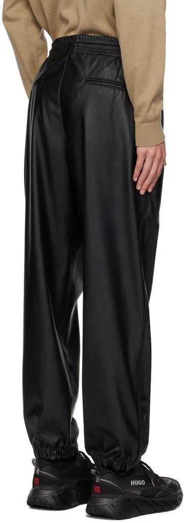 Hugo Black Wide-Leg Faux-Leather Sweatpants 3