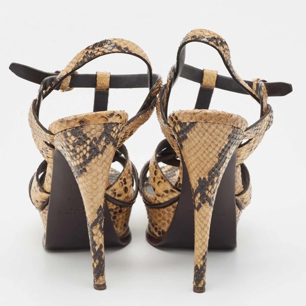 Saint Laurent Paris Saint Laurent Two Tone Embossed Snakeskin Tribute Sandals Size 36.5 5