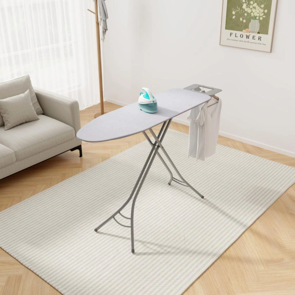 Costway Foldable Ironing Board with Iron Rest and Adjustable Height-Gray 2