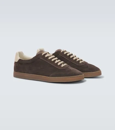 Brunello Cucinelli Leather-trimmed suede sneakers 5