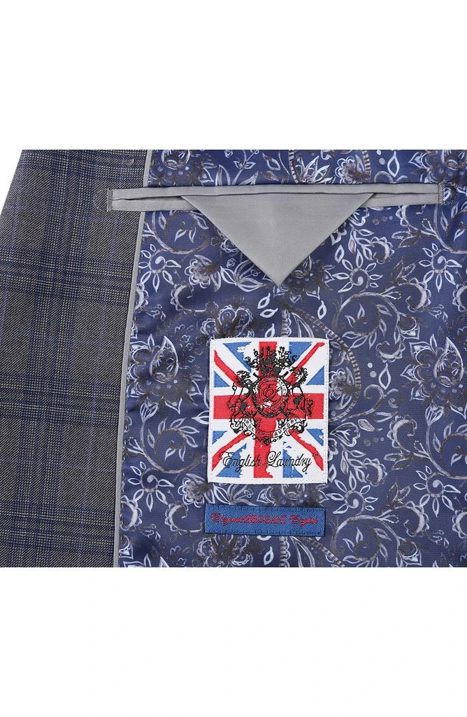 English Laundry Plaid Trim Fit Notch Lapel Two-Piece Suit 7