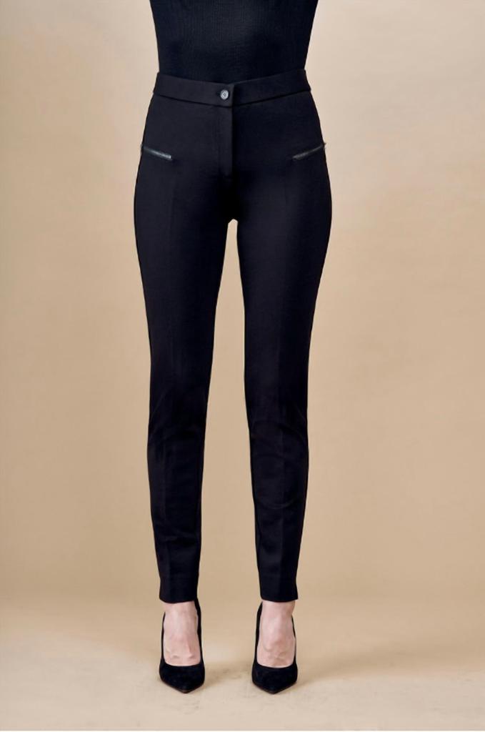 Insight Editions Insight - BCP101A72 Solid Scuba Pants with Slanted Zipper Trim