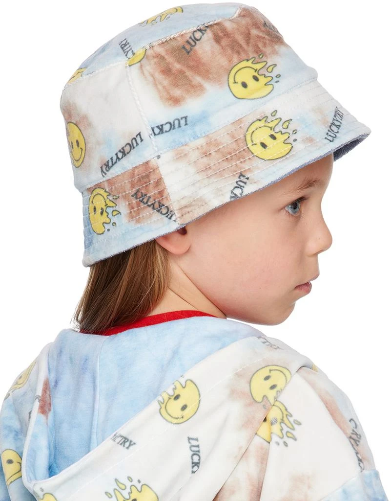 Luckytry Kids Blue Reversible Smiley Beloa Reversible Bucket Hat 3
