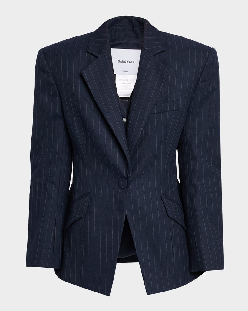 Sans Faff Atlas Pinstripe Twill Blazer