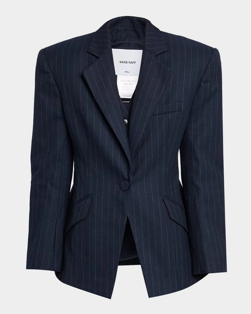 Sans Faff Atlas Pinstripe Twill Blazer 1