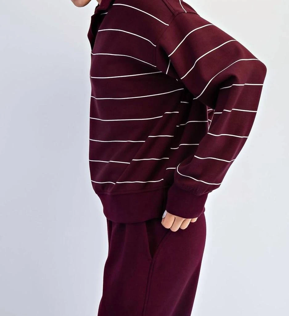 RAE MODE Rae Mode - Women
s Modal Scuba Stripe Polo Top 3