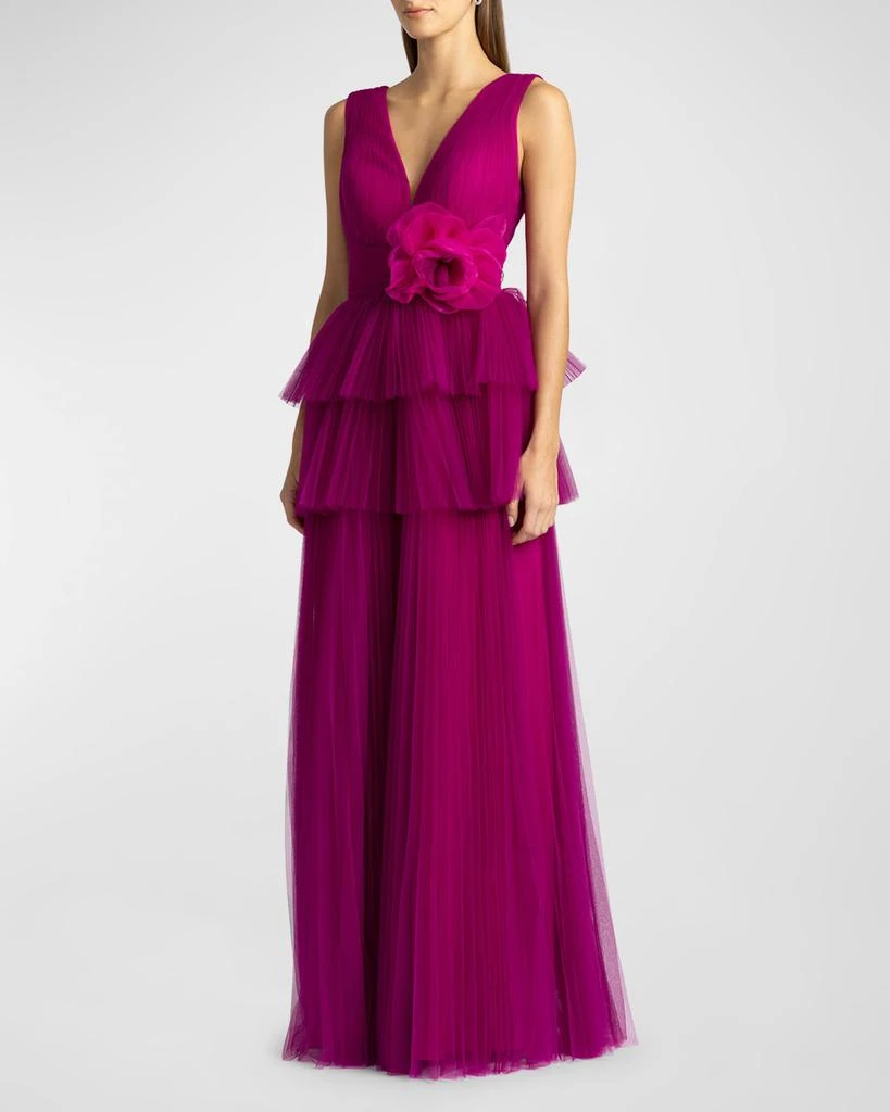 Zac Posen Tiered Pleated Tulle Gown 3