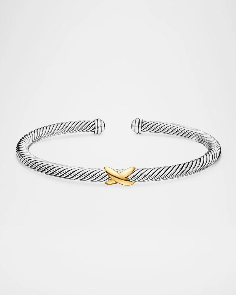David Yurman Cable Station Bracelet in Silver with 18K Gold, 4mm 8