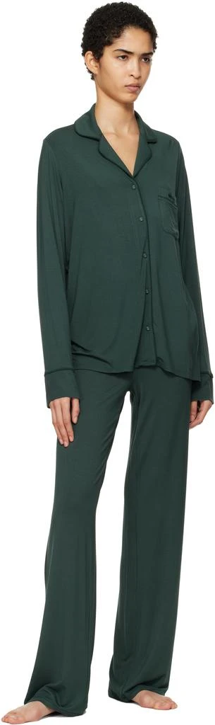 SKIMS Green SKIMS Sleep Long Sleeve Button Up Pyjama Set 5