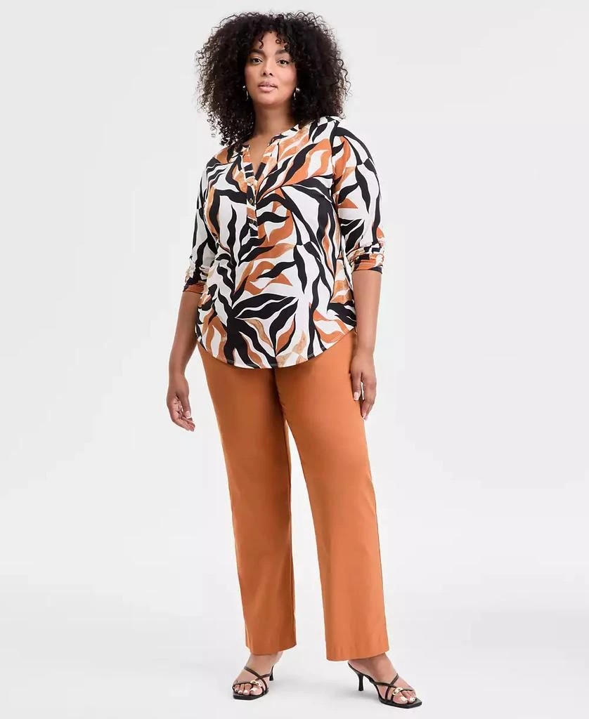 INC International Plus Size Printed V-Neck Top, Exclusively at Macy's 2