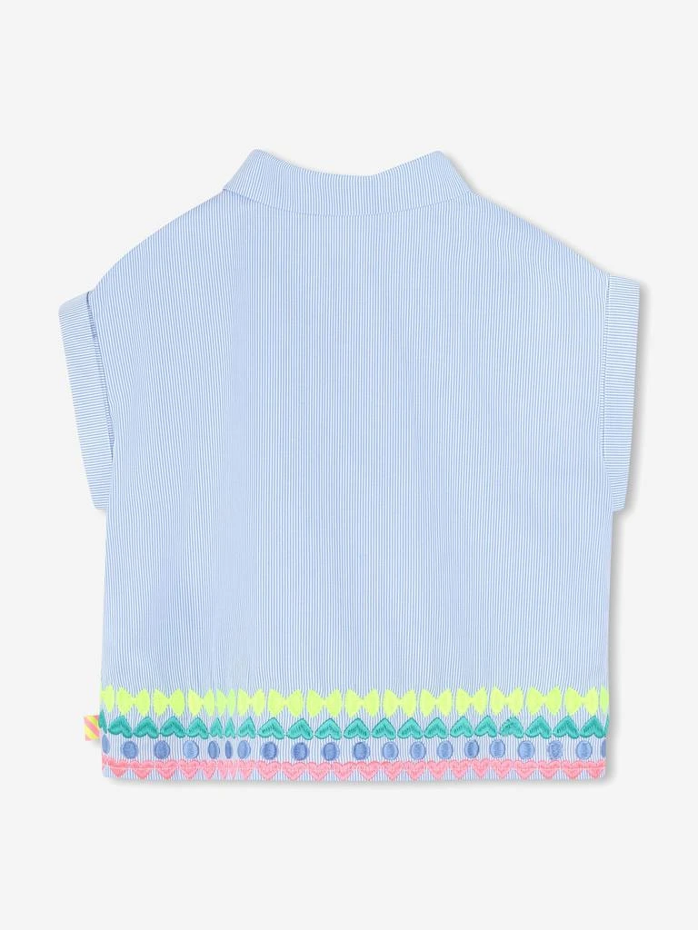 Billieblush Girls Striped Embroidered Shirt in Blue 3