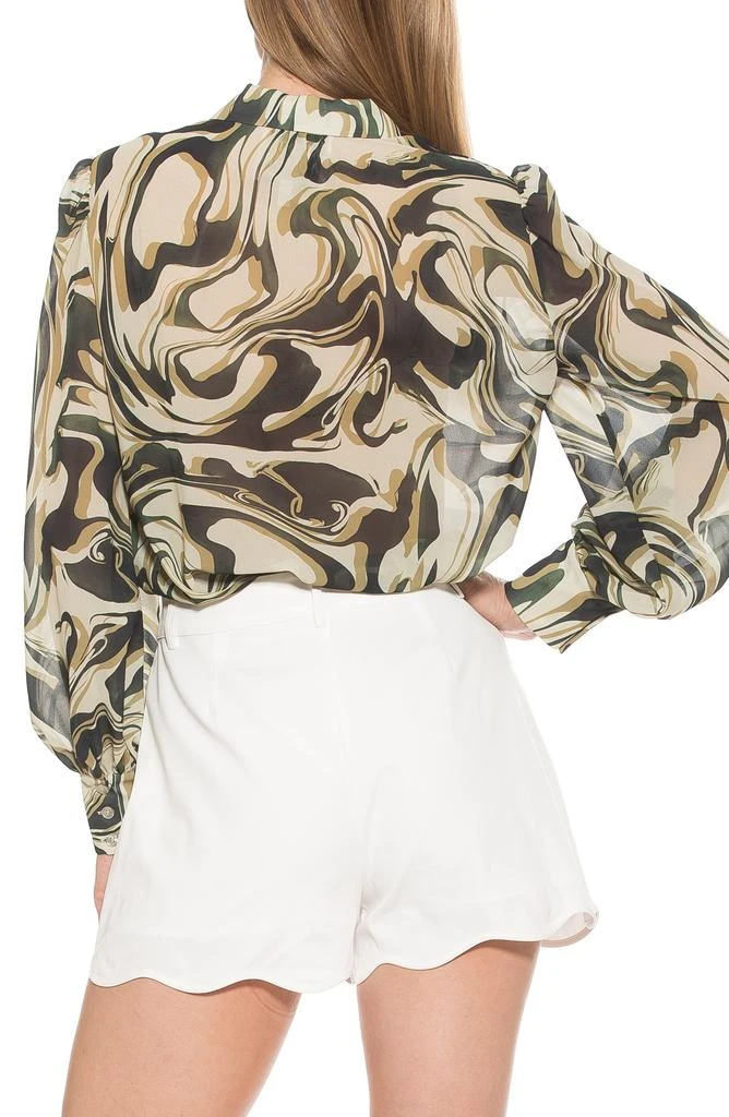 ALEXIA ADMOR Serena Long Sleeve Tie Neck Blouse 2