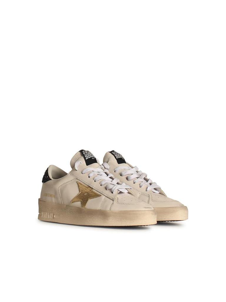 Golden Goose Golden Goose 'Stardan' White Leather Sneakers
