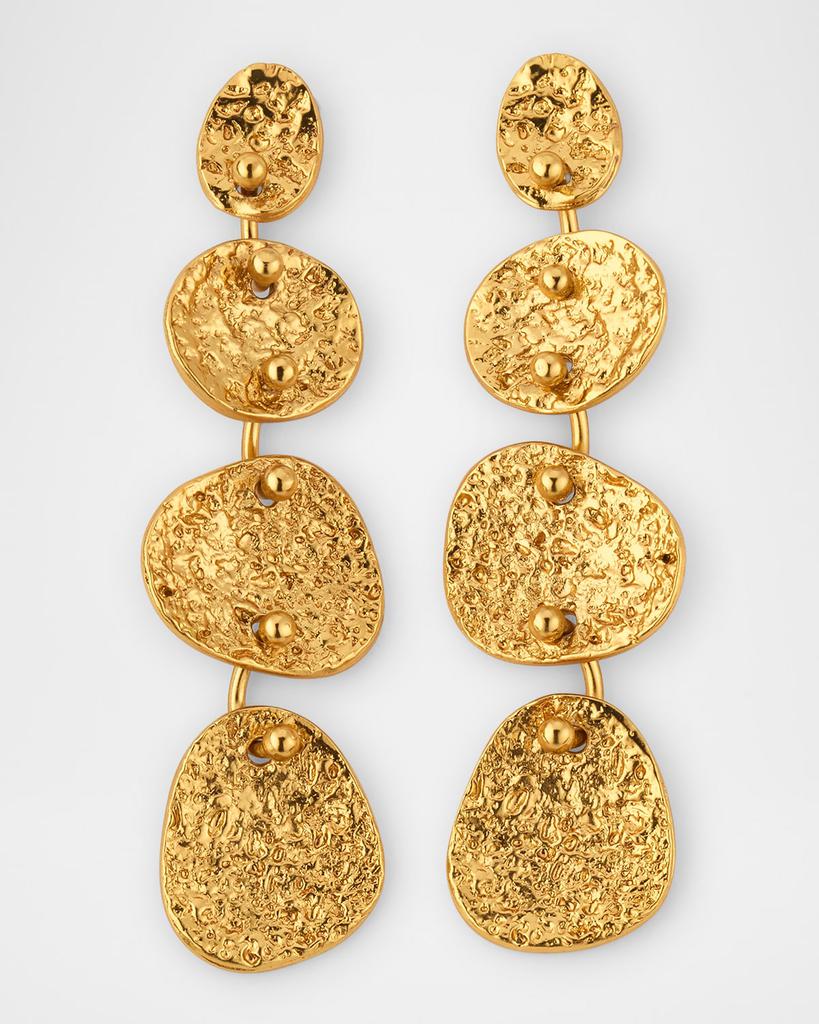 GAS Bijoux Eclipse 4-Row Gold Earrings