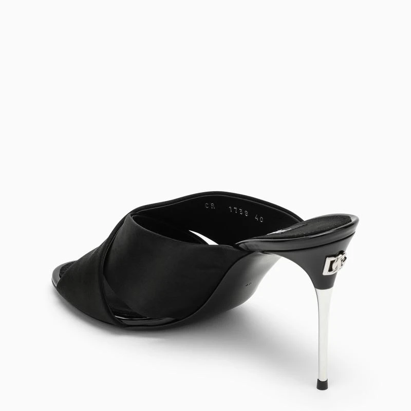 Dolce & Gabbana Black satin mule with logo 4