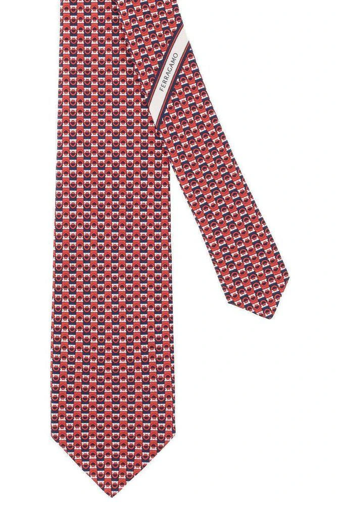 Salvatore Ferragamo Ferragamo Gancini Bicolor Print Tie 1