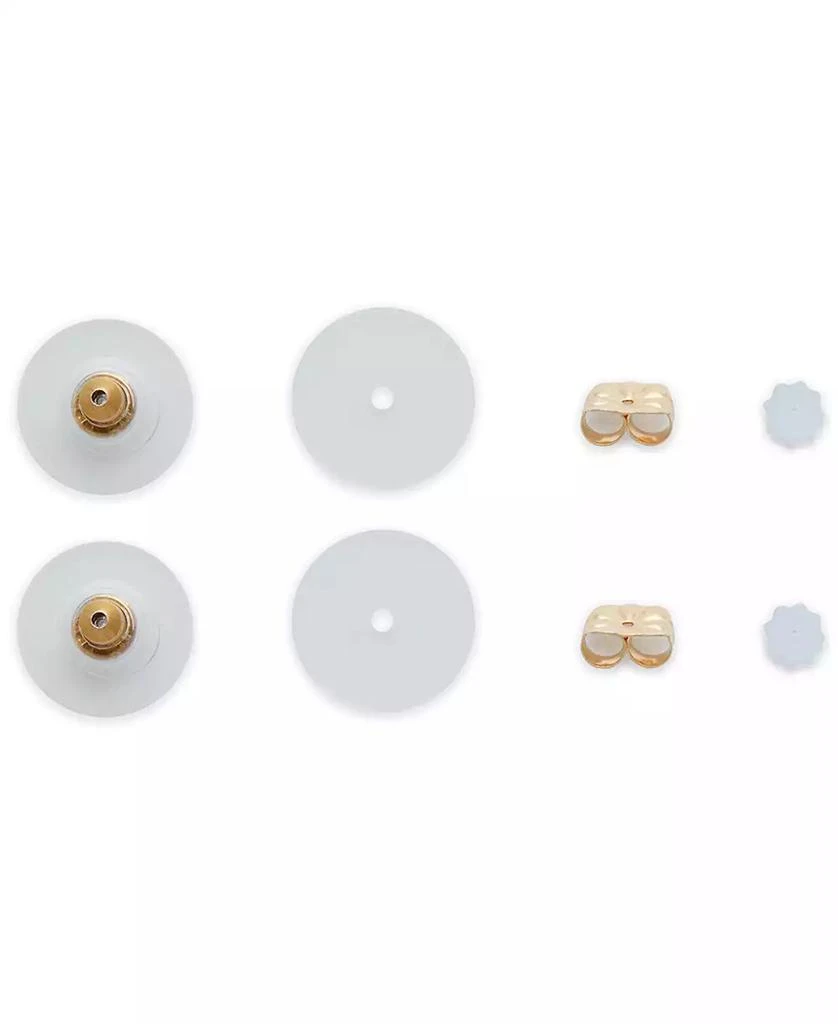 DRS 8-Pc. Set Earring Backs in White Plastic & 14k Gold 1