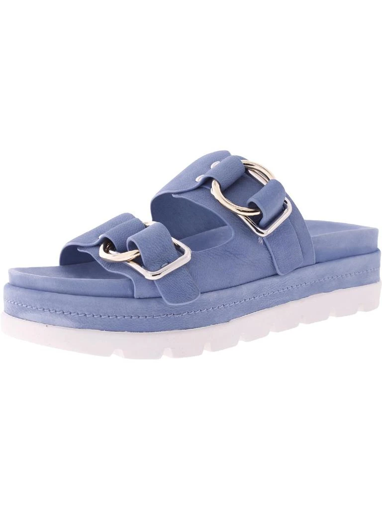 J/Slides BAHA Womens Leather Footbed Platform Sandals 10