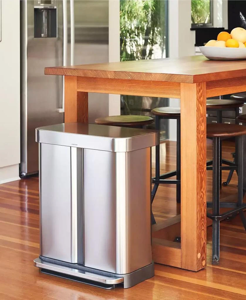 simplehuman Brushed Stainless Steel 58L Dual Compartment  Recycler 2