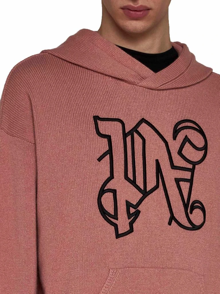 Palm Angels Palm Angels Monogram Embroidered Knitted Hoodie 5