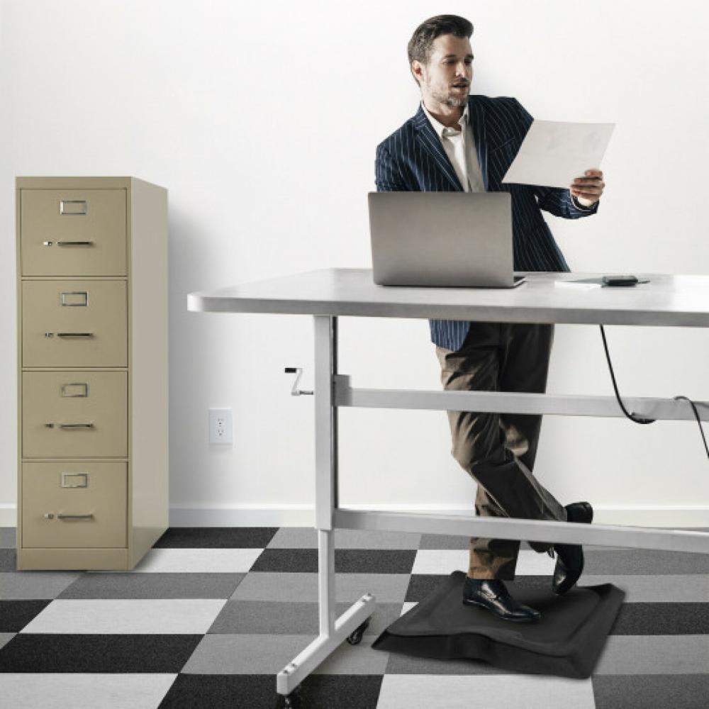 Hivvago Portable Anti-Fatigue Standing Mat with Massage Point and Diverse Terrain for Office and Home-Black