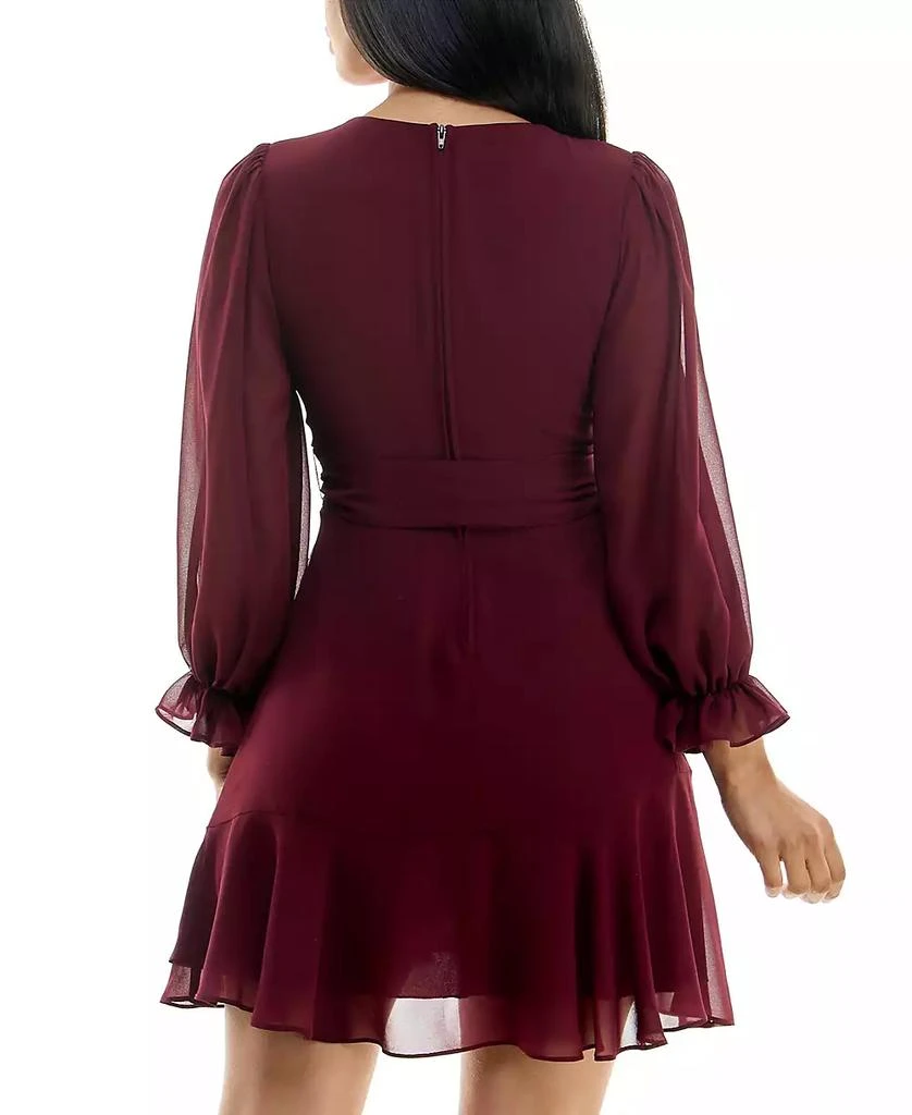 B Darlin Juniors' Asymmetrical-Ruffle A-line Dress 2