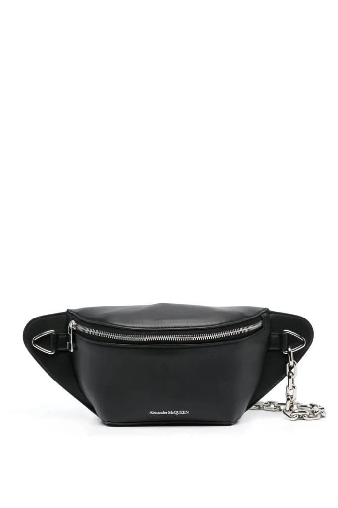 undefined Logo-Print Leather Belt Bag Black 1