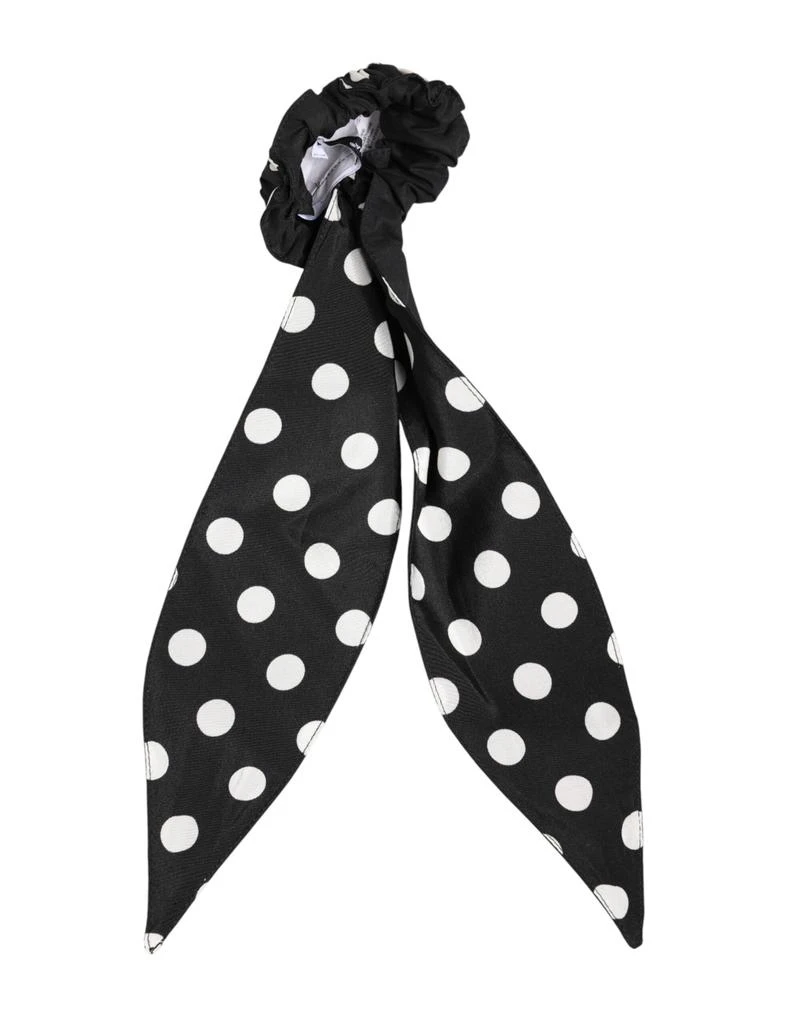 Dolce 
Gabbana Cotton Polka Dot Scarf Tie Accessory Hair Women
s Scrunchie
