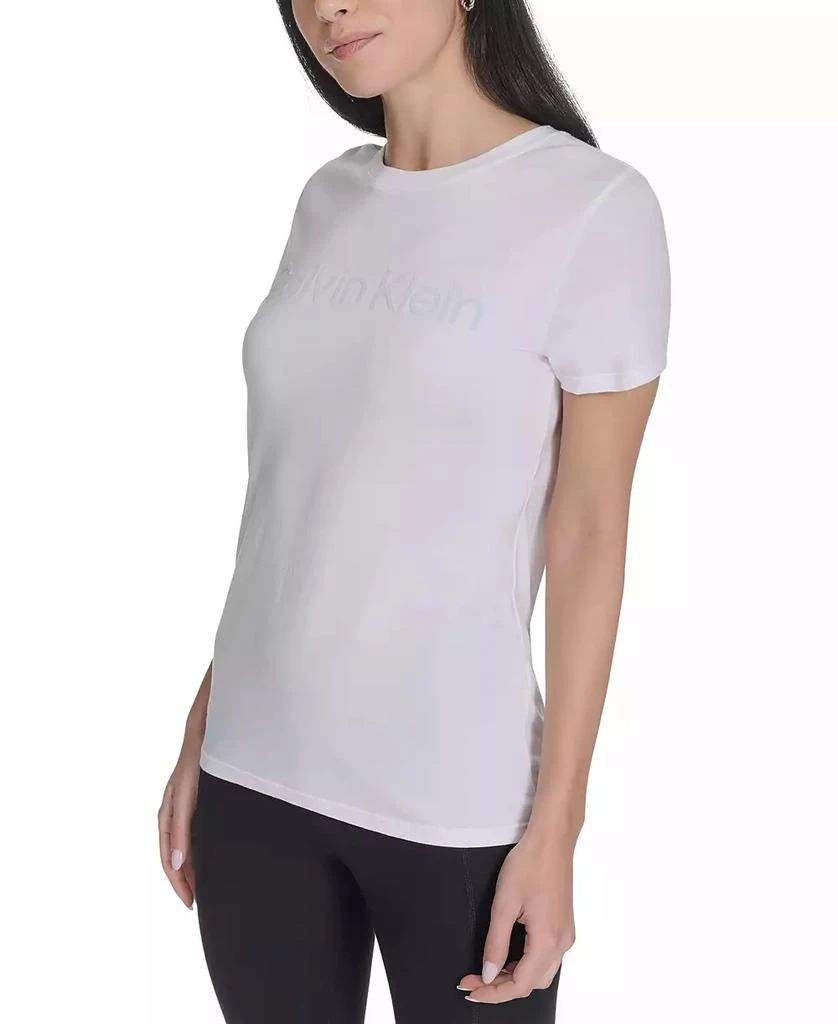 Calvin Klein Women's Flocked-Logo Crewneck T-Shirt