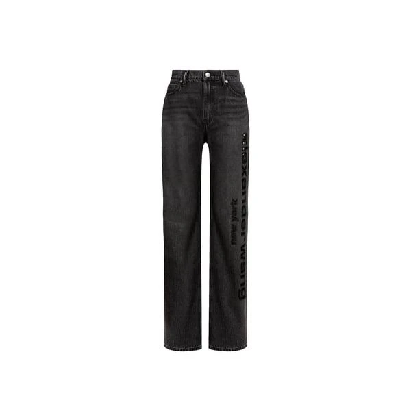 Alexander Wang Jeans with cutouts and embroidered logos 1