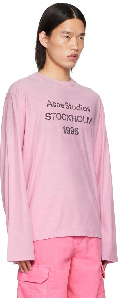 Acne Studios Pink Relaxed-Fit Long Sleeve T-Shirt 2