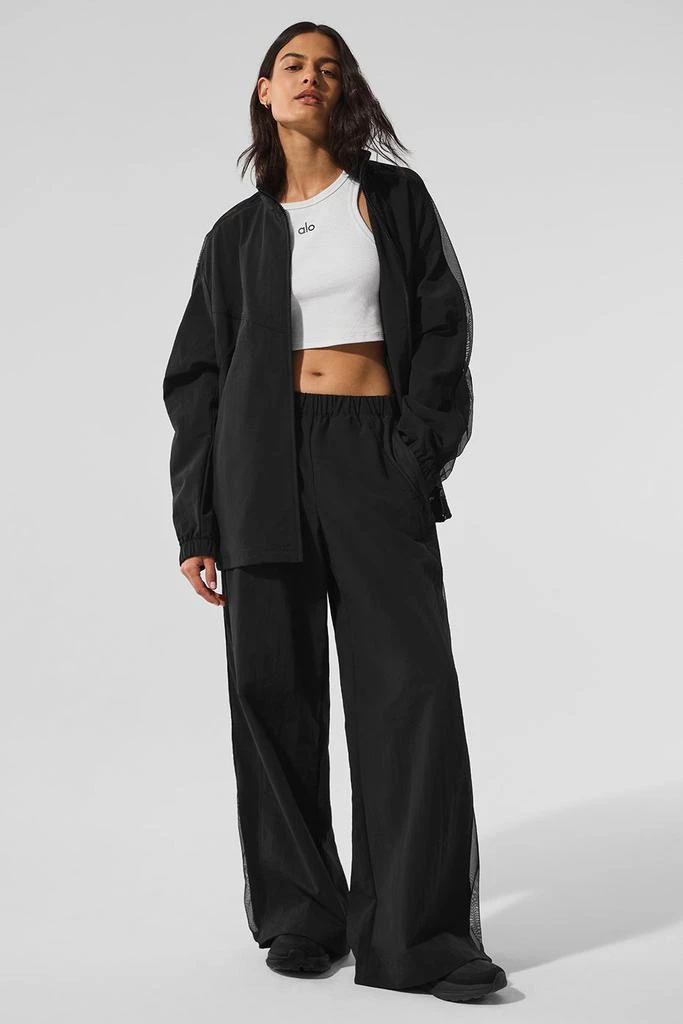 Alo High-Waist Origin Wide Leg Track Pant - Black 4