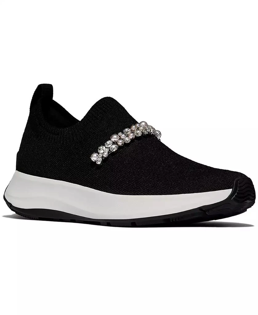 FitFlop Women
s F-Mode Flow Imitation Pearls and Crystal Knit Slip-On Sneakers