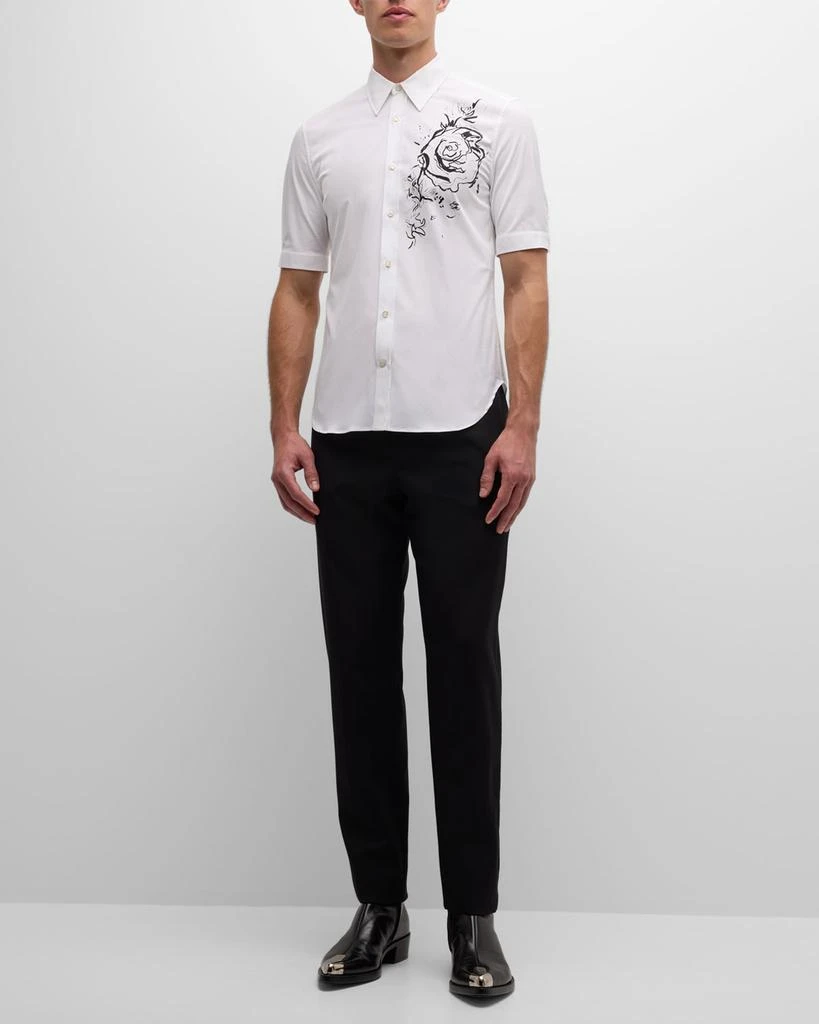 Alexander McQueen Men's Wax Floral-Print Dress Shirt 3